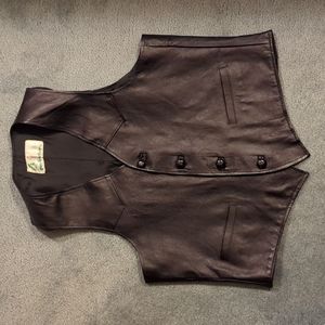 Vintage Gino's leathers, black leather vest, size L